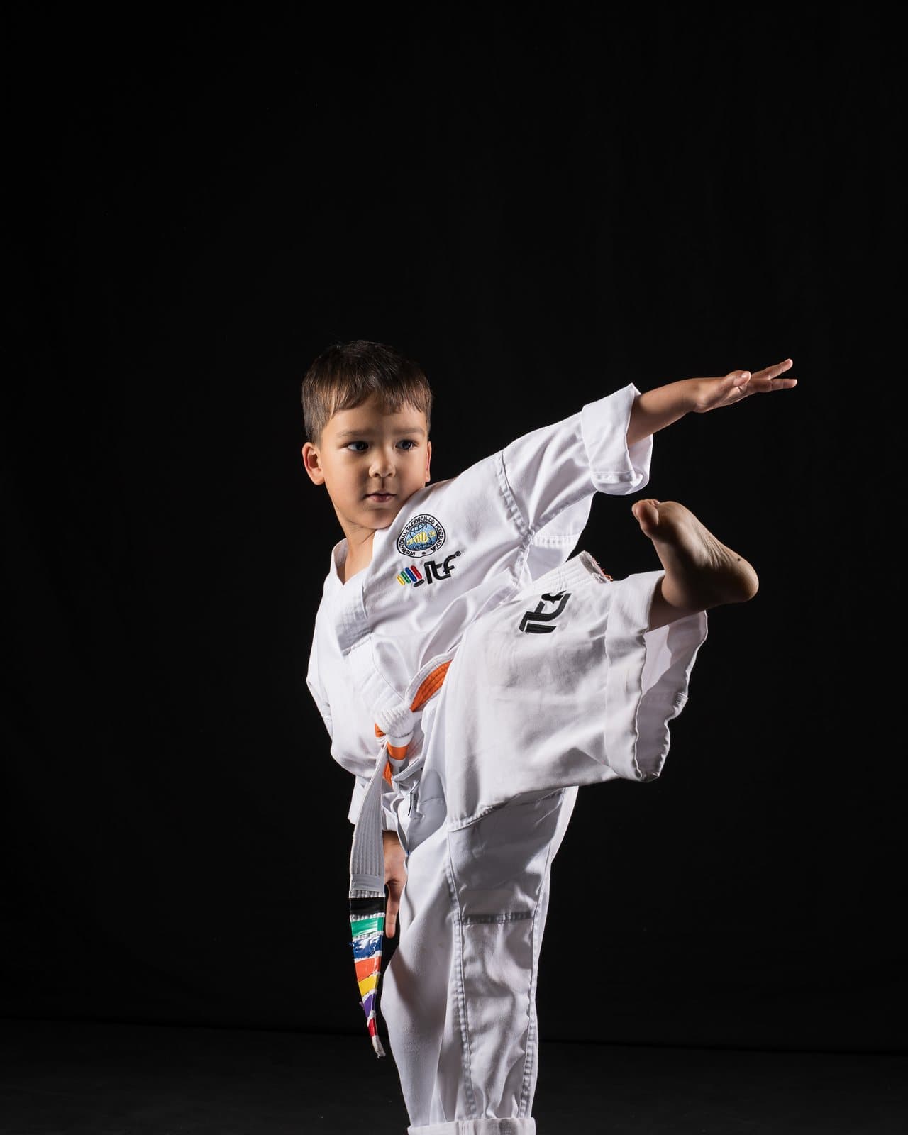 A young Cubz student on the mat at Apex Martial Arts, Evesham