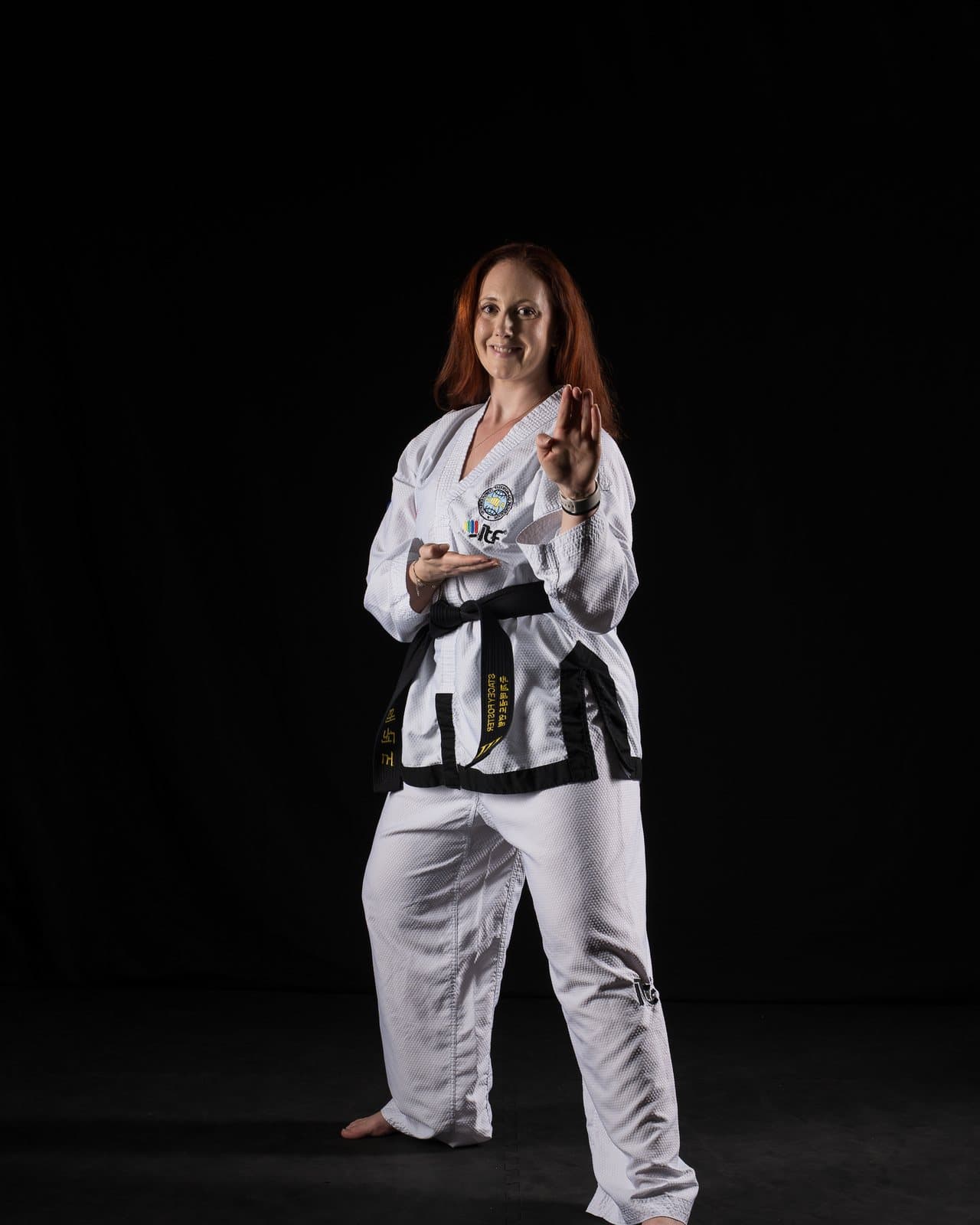 An adult Taekwon-Do black belt at Apex Martial Arts, Evesham